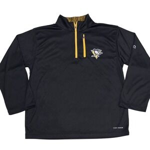 Pittsburgh Penguins Majestic Youth Size L Quarter Zip Pullover Long Sleeve Shirt